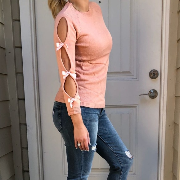 O neck knit pullover bow sweater - Picture 8 of 8